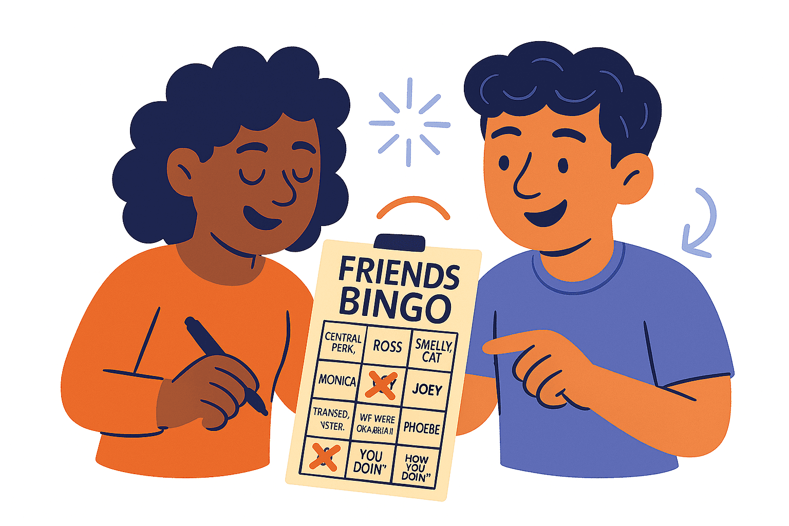 friends bingo illustration