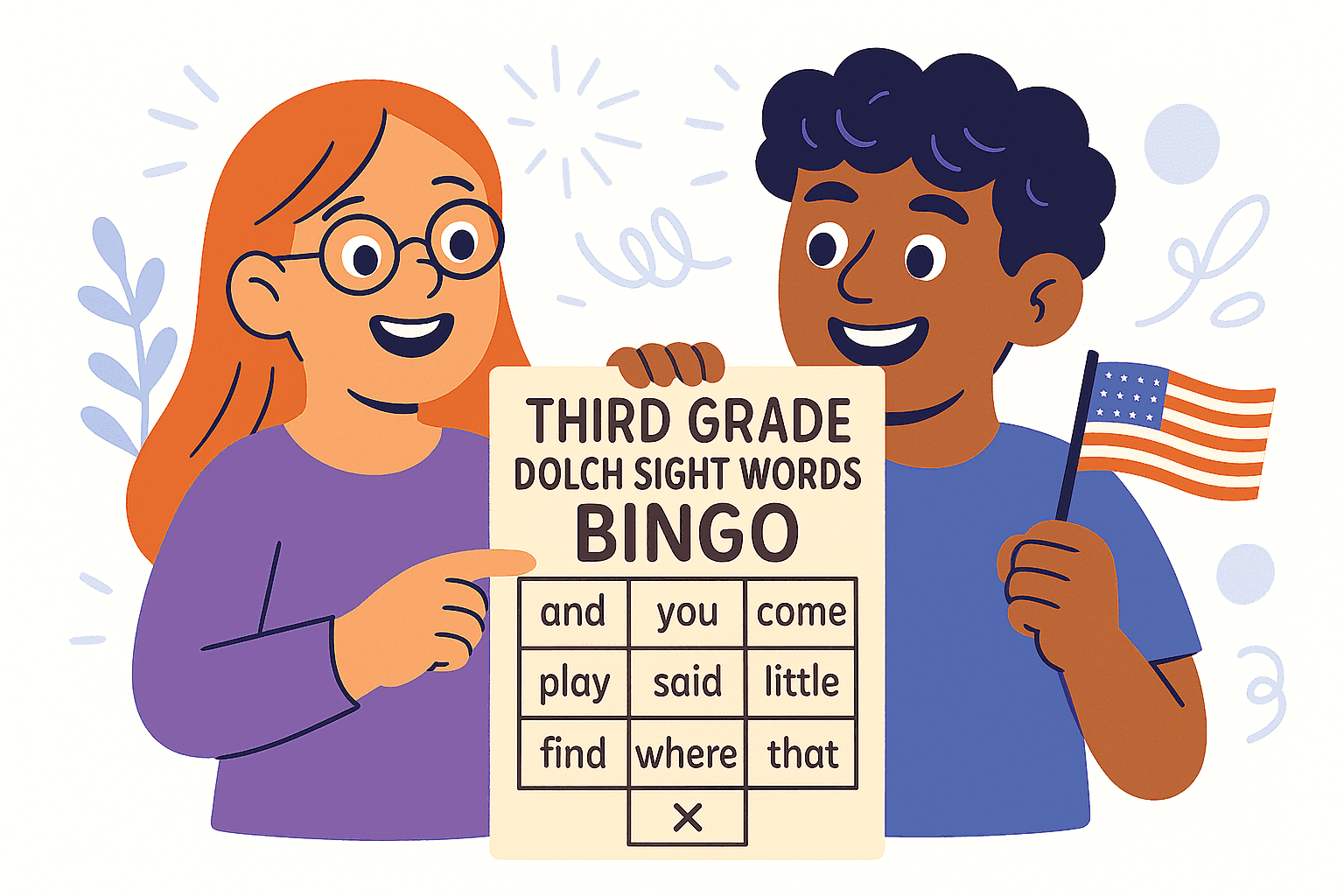 two character holding a bingo card