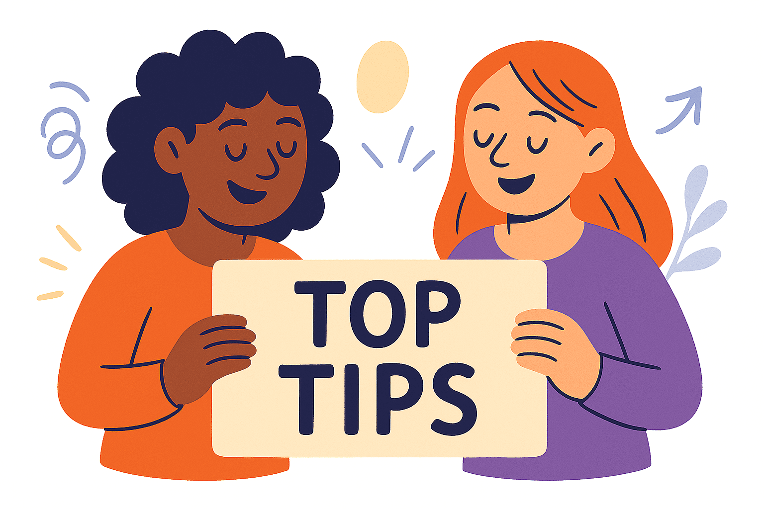 two characters holding top tips